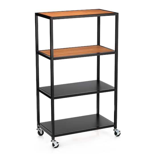 Black Heights 4-Tier Rolling Cart by Simply Tidy&#xAE;